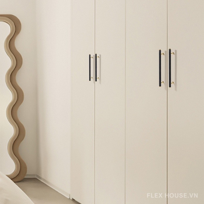 Tay nắm tủ hợp kim phối da bện thời trang CH6320 11