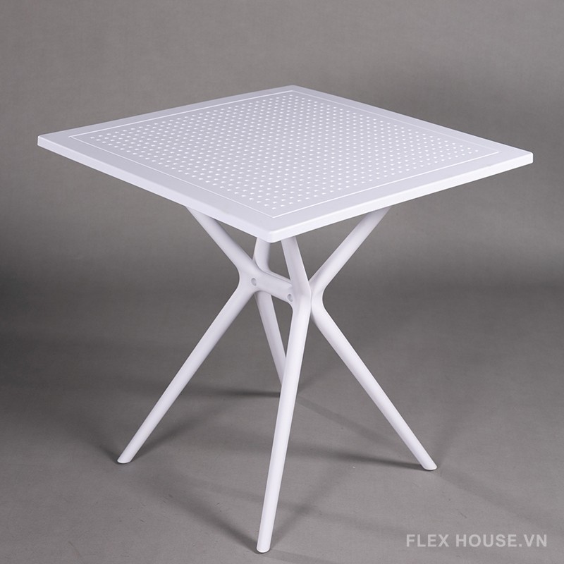 Bàn cà phê mặt vuông bằng nhựa decor sân vườn ST3024