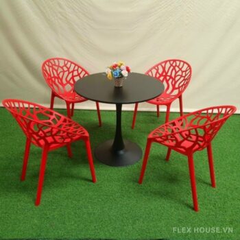 Bàn cafe tròn mặt gỗ kiểu dáng tối giản ST1545FB