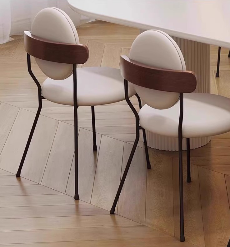 Ghế da decor tựa lưng gỗ cao cấp LXY6517