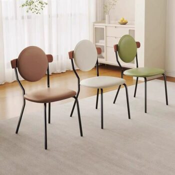 Ghế da decor tựa lưng gỗ cao cấp LXY6517