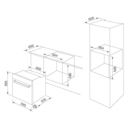 Lò nướng âm tủ 6 chức năng 75L Malloca MOV-656 ECO