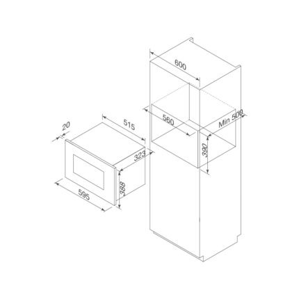 Lò vi sóng âm tủ 20L tiện dụng Malloca MW-820B