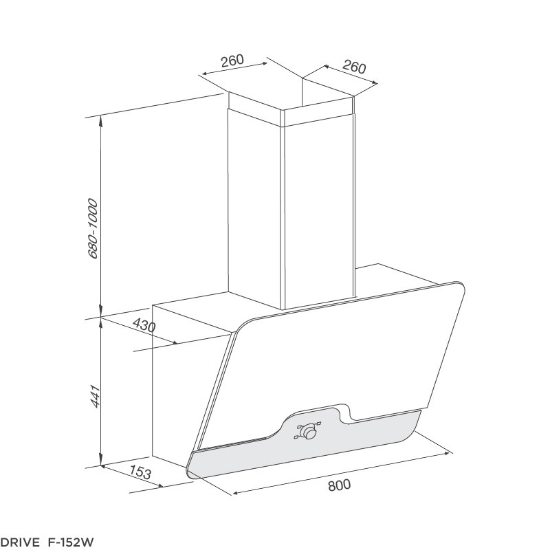 Máy hút khói gắn áp tường Malloca DRIVE F-152W