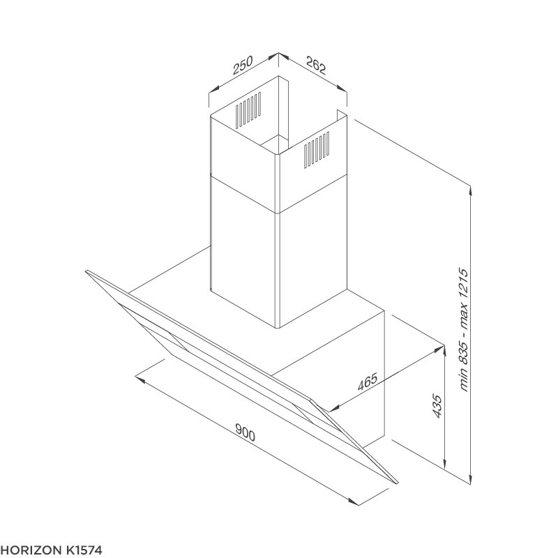 Máy hút khói gắn áp tường Malloca HORIZON K1574
