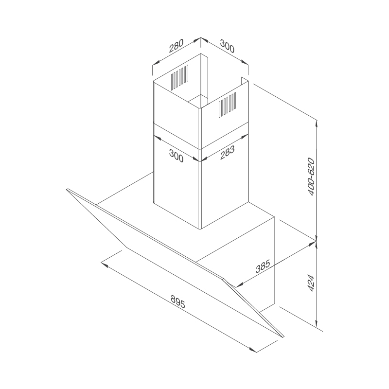 Máy hút mùi áp tường dạng nghiêng Malloca MC 9086HS