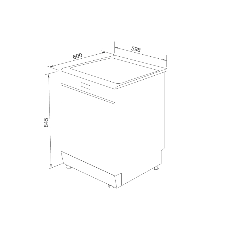 Máy rửa chén độc lập Malloca WQP12-5201E