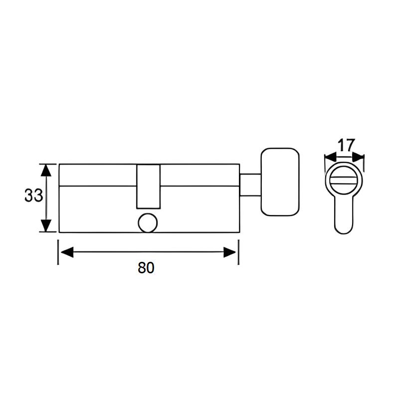 Ruột khóa lõi đồng cho cửa 75mm Taura DL-LS001