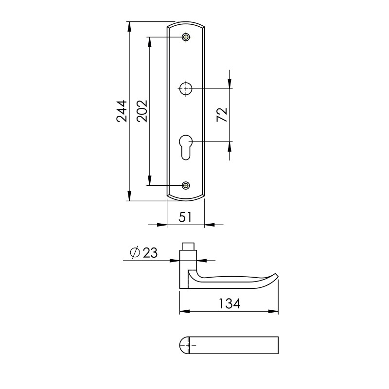  Tay nắm gạt inox 304 Imundex 717.19.171