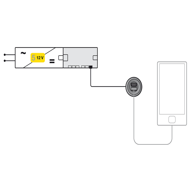 Cổng sạc USB 12V hình tròn Hafele 833.73.752