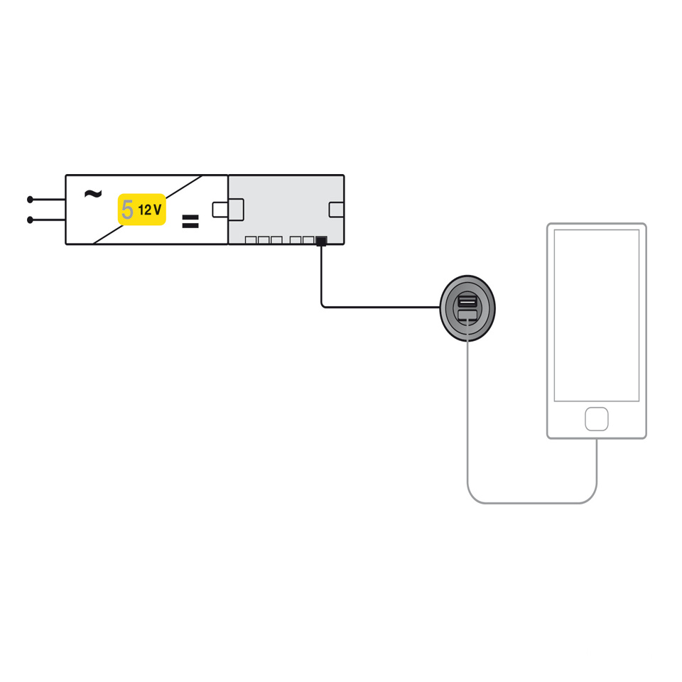 Cổng sạc USB 12V Hafele 833.73.756