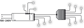 Bộ chia 6 chiều cho hệ thống LED 24V Hafele 833.77.724