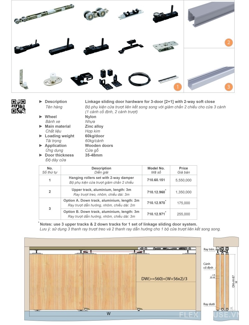 Bộ phụ kiện trượt gỗ 60kg Imundex 710.60.151