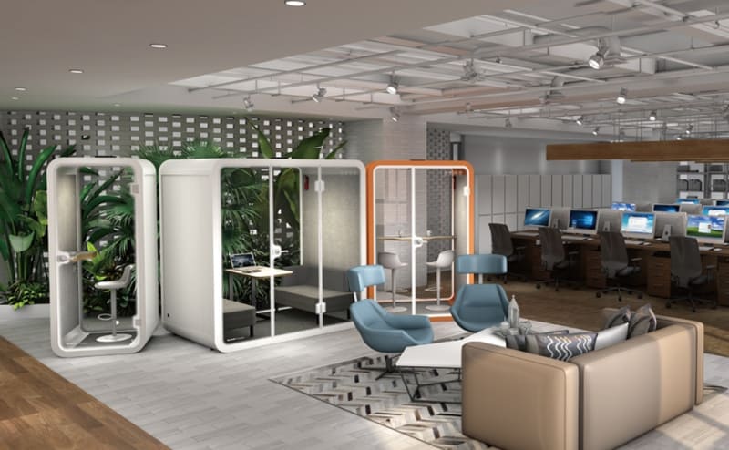 Thiết Kế Văn Phòng Mở Không Thể Thiếu Phụ Kiện Này 17 Cabin cách âm Flexhouse VN cho văn phòng mở