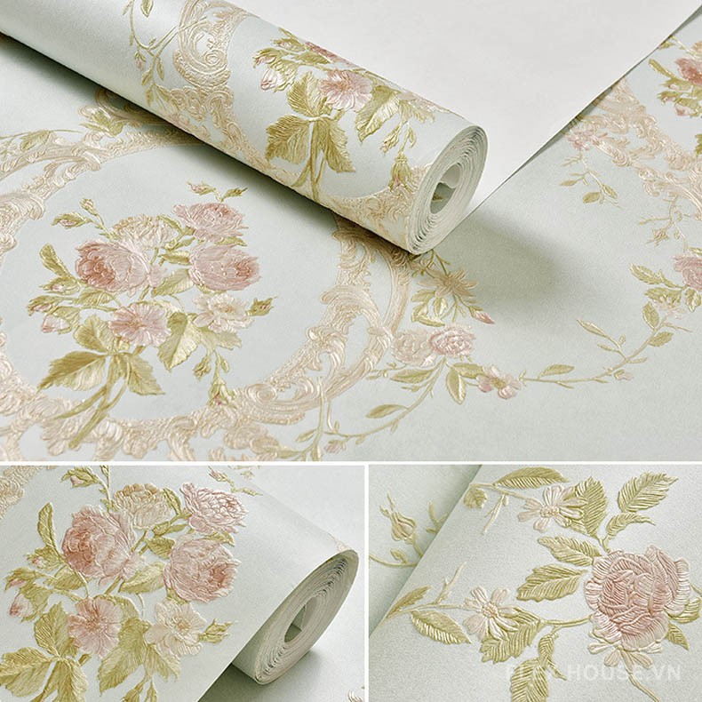 Giấy dán tường 3D họa tiết bông hoa Vintage RMT5591 9