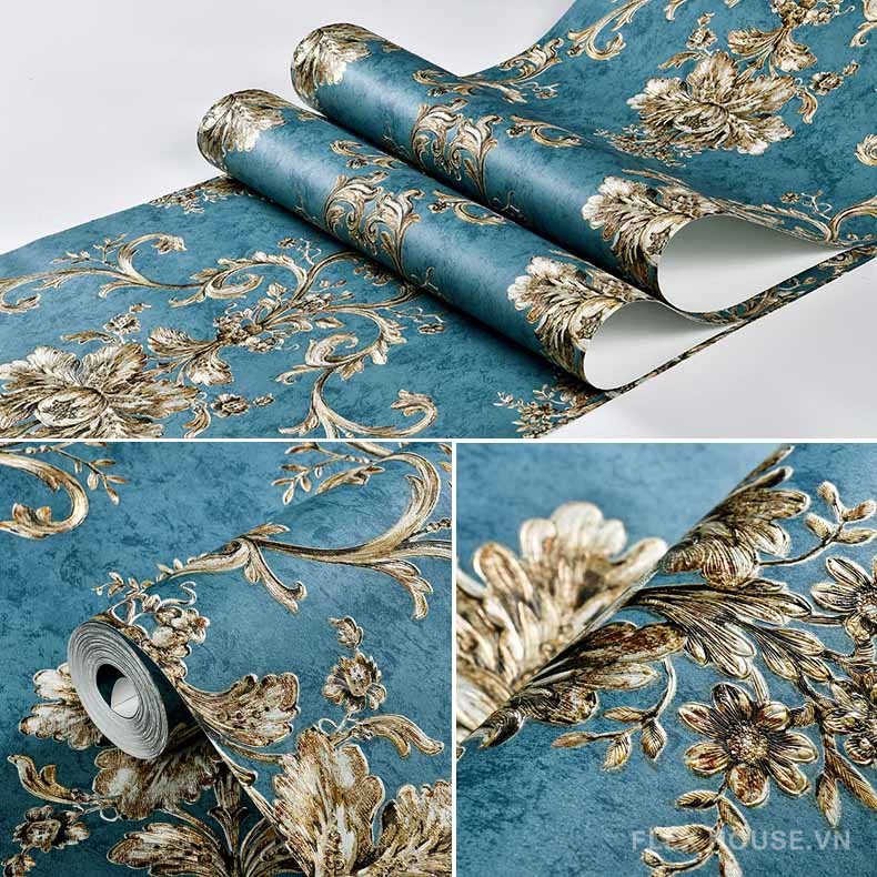 Giấy dán tường 3D họa tiết bông hoa Vintage RMT6343 7