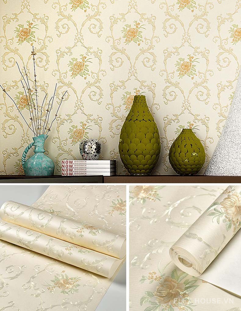 Giấy dán tường hoa văn họa tiết kiểu Mỹ cổ điển RMT6830 10