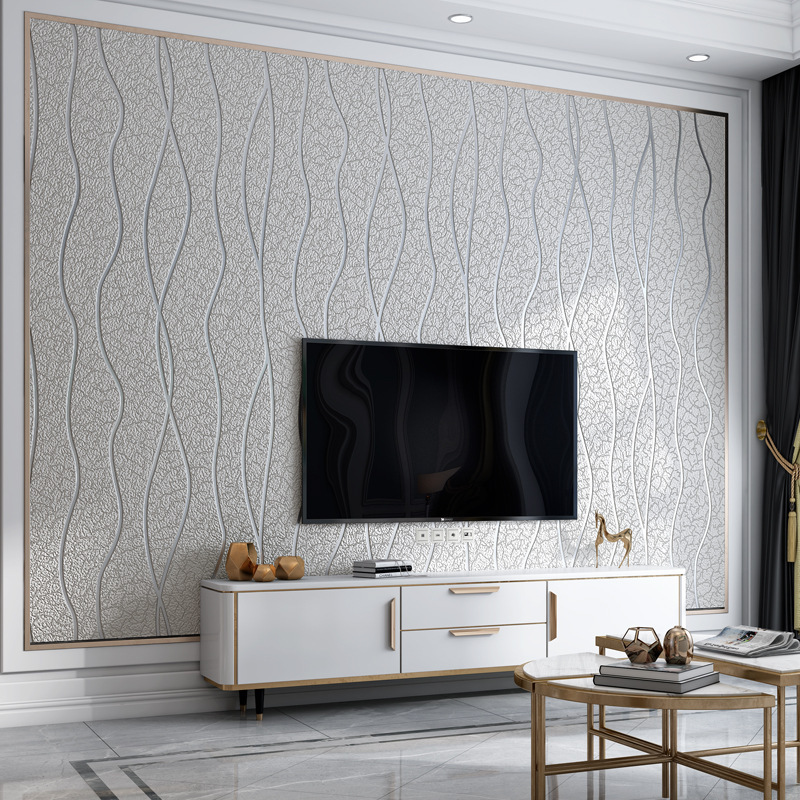 Giấy dán tường nền TV họa tiết lượn sóng đơn giản RMT6229 9