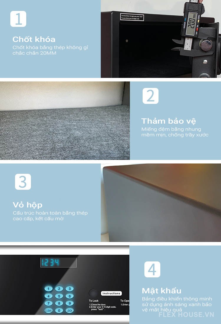 Két sắt mini bảng khóa điện tử thông minh EM6915 10