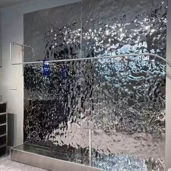 Tấm kim loại trang trí nội thất hoa văn gợn sóng FS6451 12
