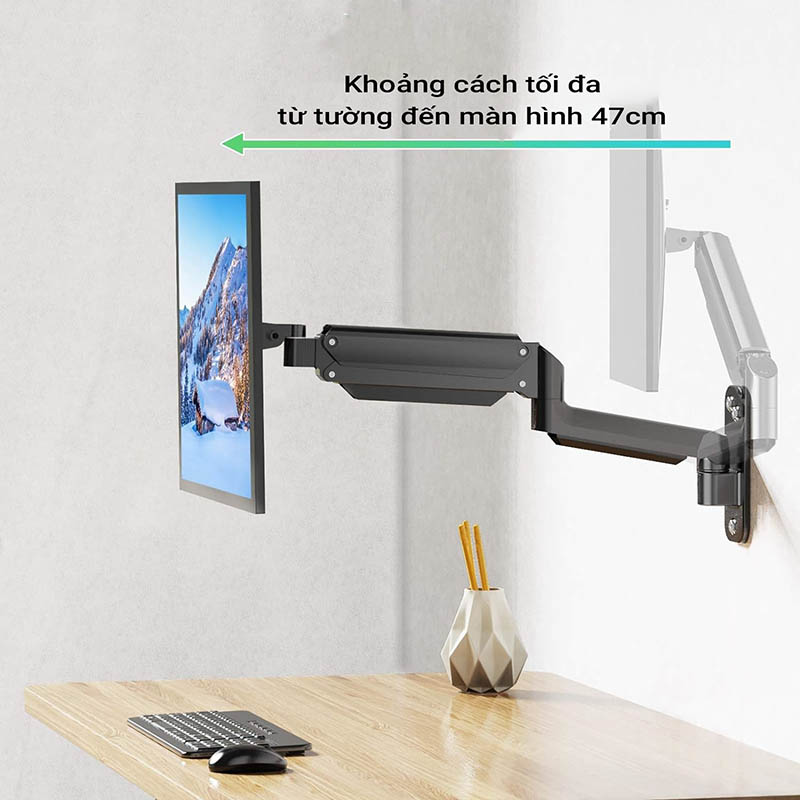 Tay đỡ màn hình gắn tường hợp kim nhôm SY-MA05 7