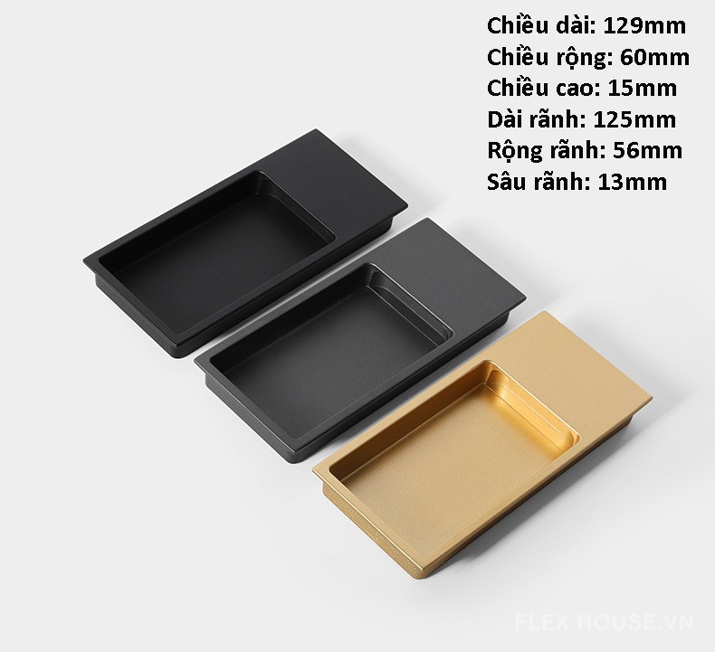 Tay nắm âm tủ kéo hợp kim kẽm hình chữ nhật CH7523 8