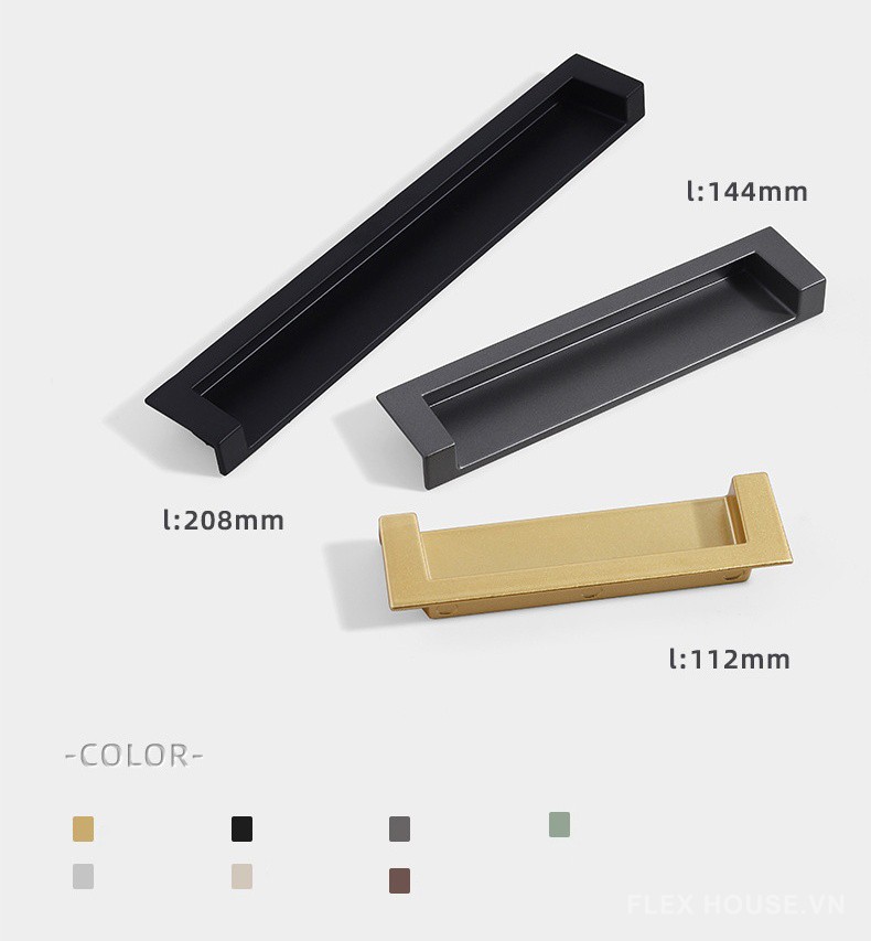 Tay nắm âm tủ kéo hợp nhôm hiện đại CH511 6