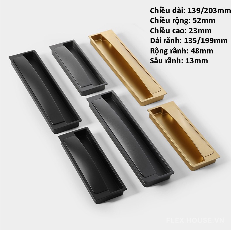Tay nắm âm tủ móc kéo hợp kim kẽm hiện đại CH7522 10