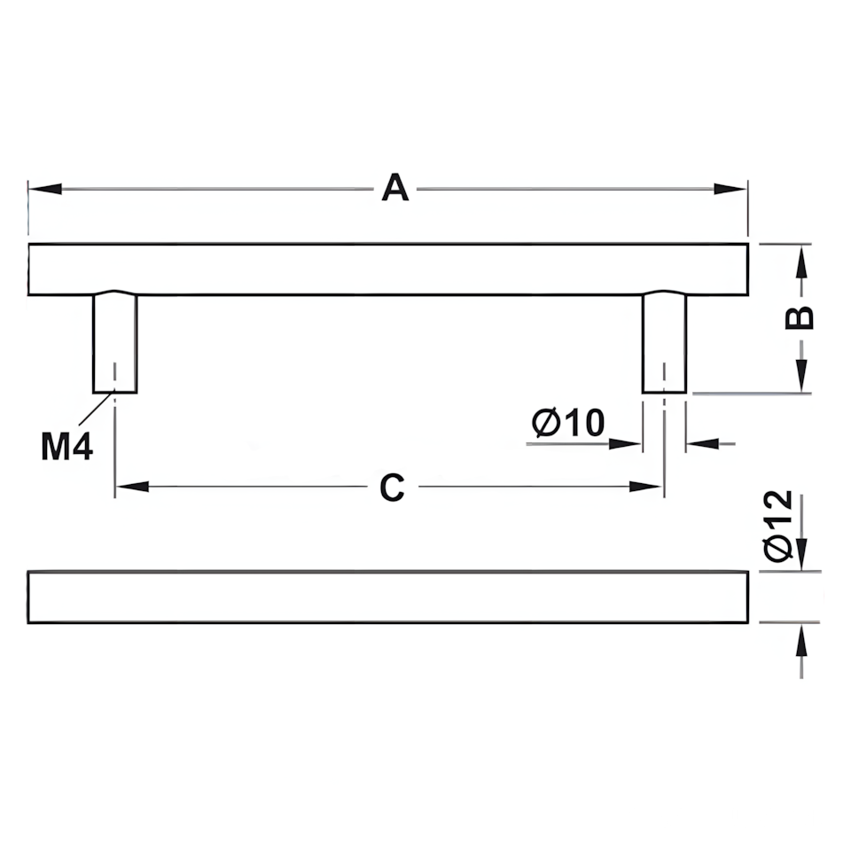 Tay nắm cửa tủ áo bằng inox 304 Hafele 117.66 6