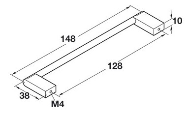 Tay nắm tủ Inox màu bạc cao cấp Hafele 115.70 6