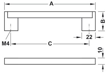 Tay nắm tủ Inox màu bạc cao cấp Hafele 115.70 7