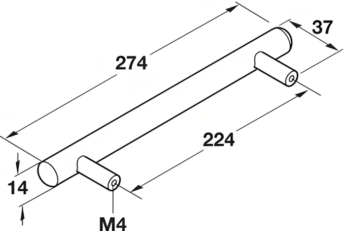 Tay nắm tủ bếp bằng inox 304 Hafele 117.05 4