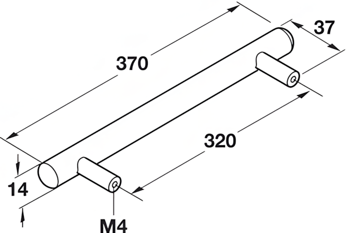 Tay nắm tủ bếp bằng inox 304 Hafele 117.05 5