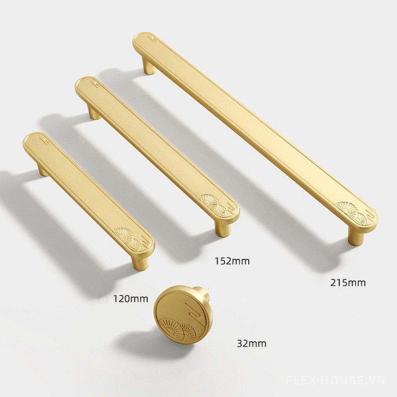 Tay nắm tủ hợp kim Á Đông họa tiết cánh quạt CH705 15