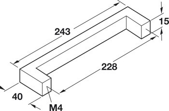 Tay nắm tủ inox KL hiện đại Hafele 100.45.05 6