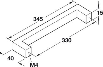 Tay nắm tủ inox KL hiện đại Hafele 100.45.05 7