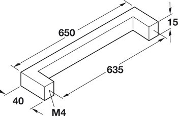 Tay nắm tủ inox KL hiện đại Hafele 100.45.05 8