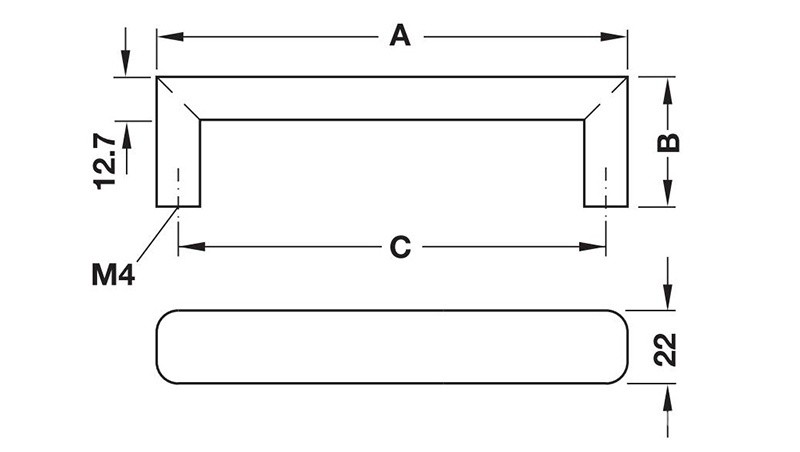 Tay nắm tủ quần áo bằng inox hiện đại Hafele 100.52.00 5