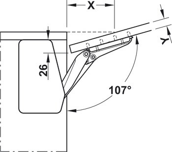 Tay nâng Free Flap 1.7 loại B Hafele 372.91.407