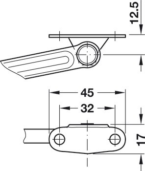 Tay nâng Free Flap H 1.5 loại C Hafele 372.39.620