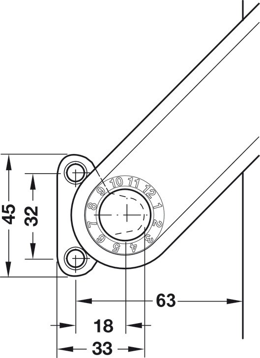 Tay nâng Hafele Free Flap trắng lắp phải 372.39.830 8
