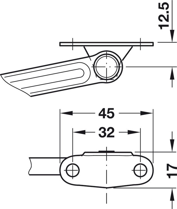 Tay nâng Hafele Free Flap trắng lắp phải 372.39.830 10