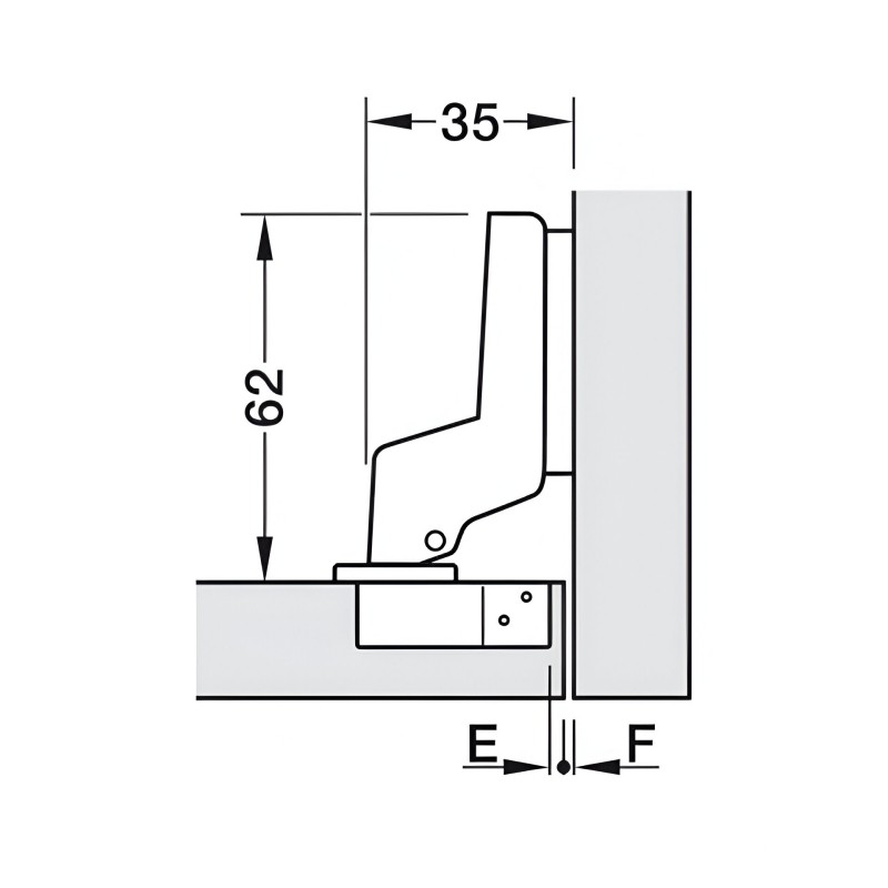 Bản lề trượt bằng thép cho cánh tủ Hafele 311.90.02