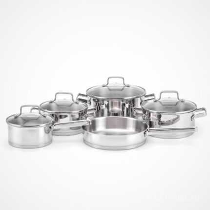 Bộ nồi 9 món cao cấp bằng inox 18/10 Malloca SA-1503