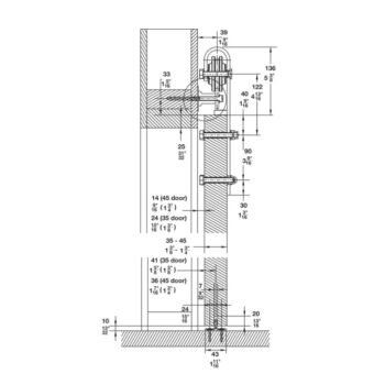 Bộ phụ kiện cửa trượt 100S ray 2m Hafele 941.32.000