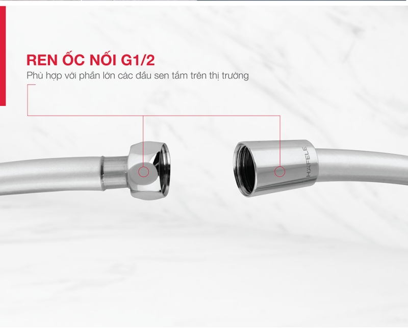 Dây cấp sen tắm PVC mạ G1/2 Chiba Hafele 589.34.905