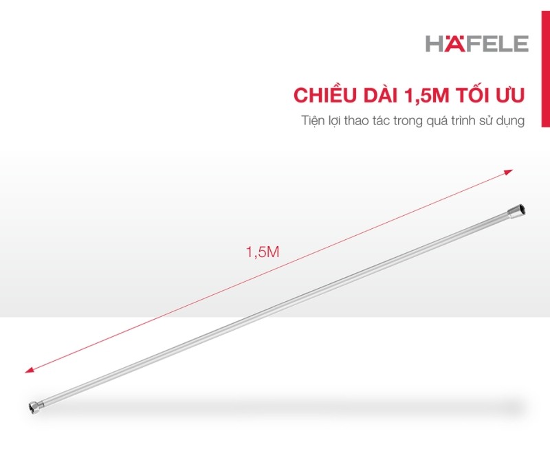 Dây cấp sen tắm PVC mạ G1/2 Chiba Hafele 589.34.905