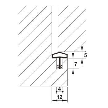 Đệm khí cho cửa 12mm màu nâu Hafele 950.51.201