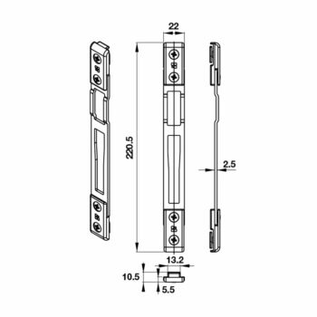 Điểm khóa cửa nhôm 22mm Hafele 972.05.169