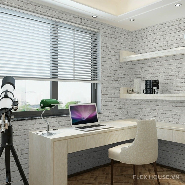 Giấy dán tường 3D giả gạch trắng đẹp mắt RMT692